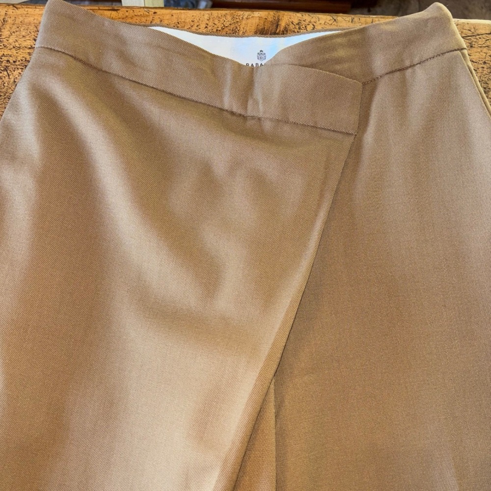 Aritzia Babaton Womens Camel Brown Overlap Wool Wide Leg Dress Pants Size 2 - Picture 4 of 15